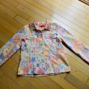 Joni B. Jean Style Jacket pastel floral print women’s size M